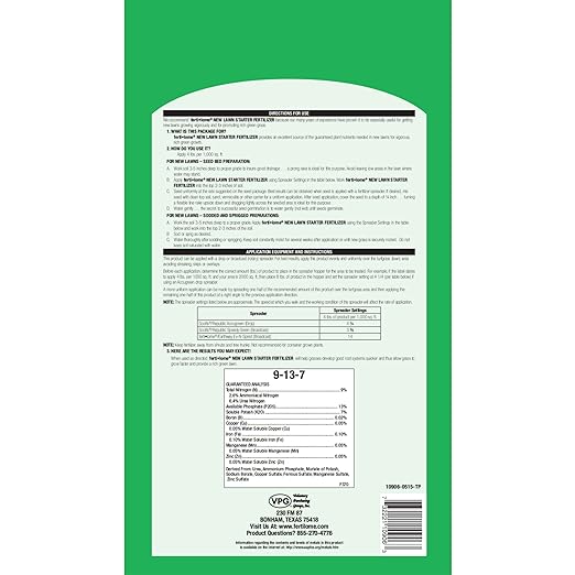 Fertilome New Lawn Starter Product Label