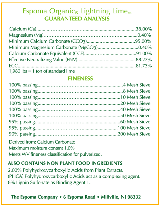 Espoma Organic Lightning Lime