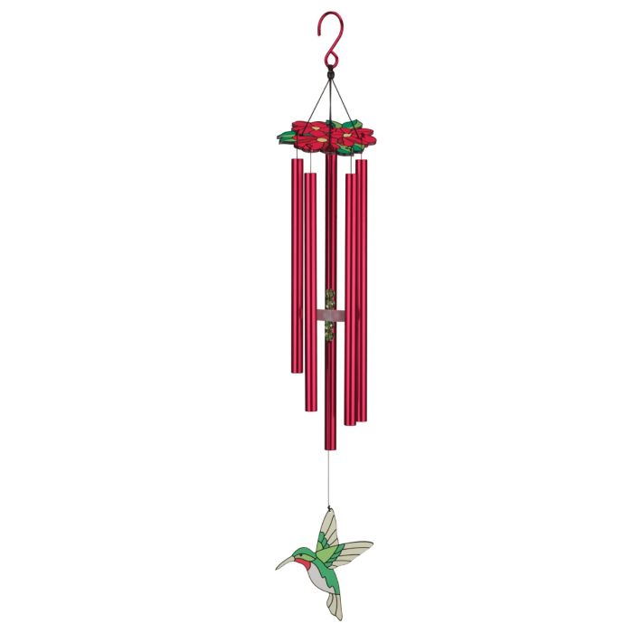 Regal Floral Bird Hummingbird 32" Wind Chime