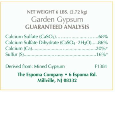 Gypsum Label