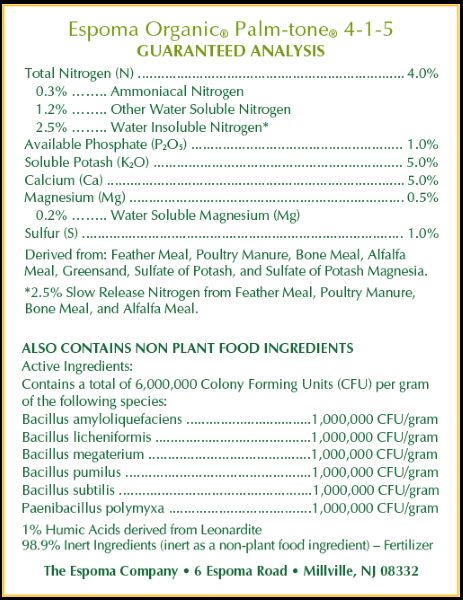Palm-Tone Back Label