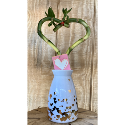 Eve's Bamboo Heart Vase with Hearts