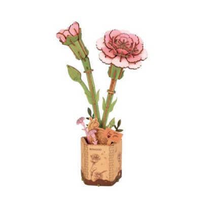 3D Wooden Puzzle Pink Carnation