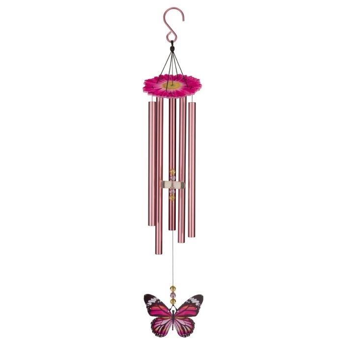 Regal Butterfly Pink Monarch 32" Wind Chime