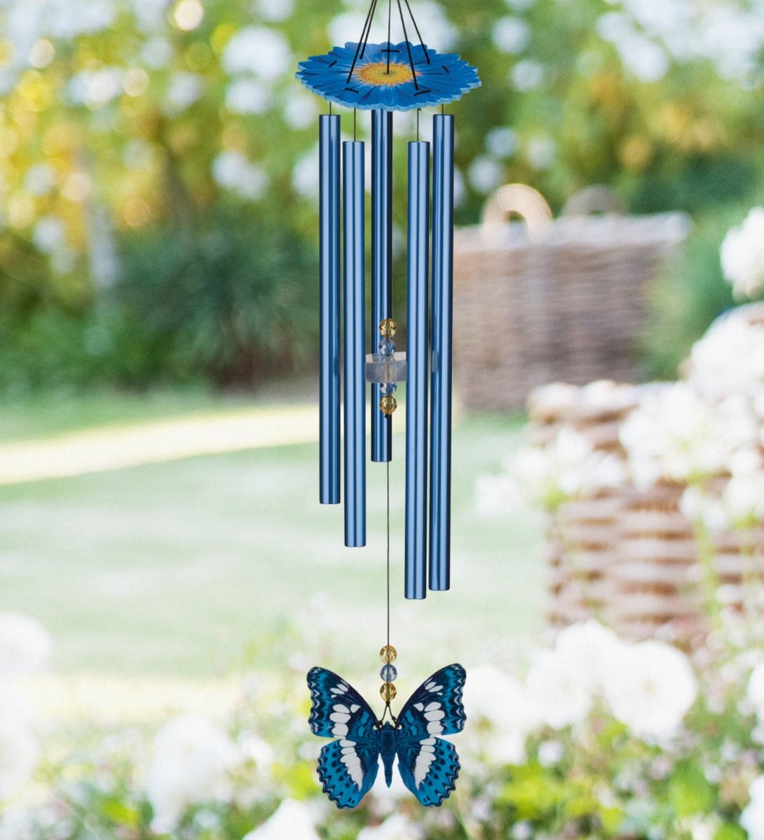 Regal Butterfly Blue Morpho 32" Wind Chime