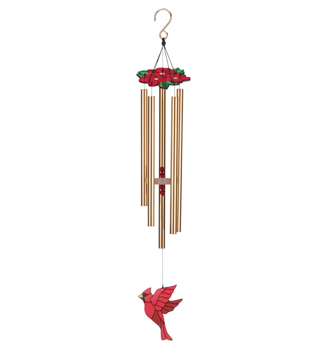 Regal Floral Bird Cardinal 32" Wind Chime